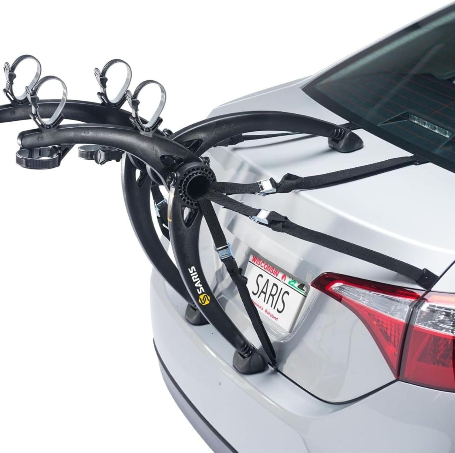 Saris Bones Car Trunk Bicycle Rack Carrier, Mounts 2 Bikes, Black - Durable,...