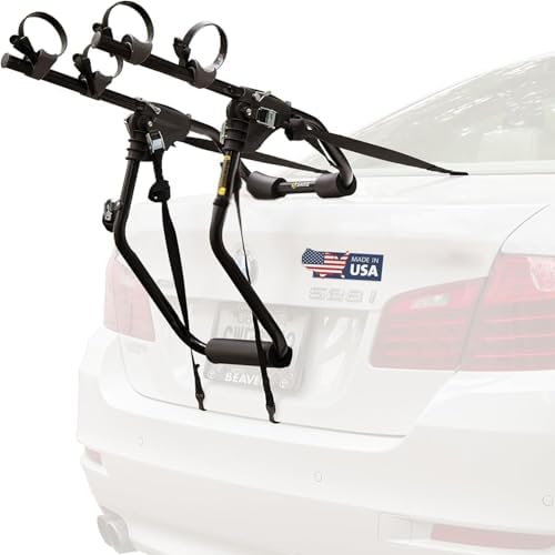 Saris Guardian Trunk Bike Rack - No-Hitch Bicycle Carrier for Car, Sedan, Hatchback, SUV, Van, - Foldable Steel Mount - Easy Installation, American-Made, (35 lbs Each)