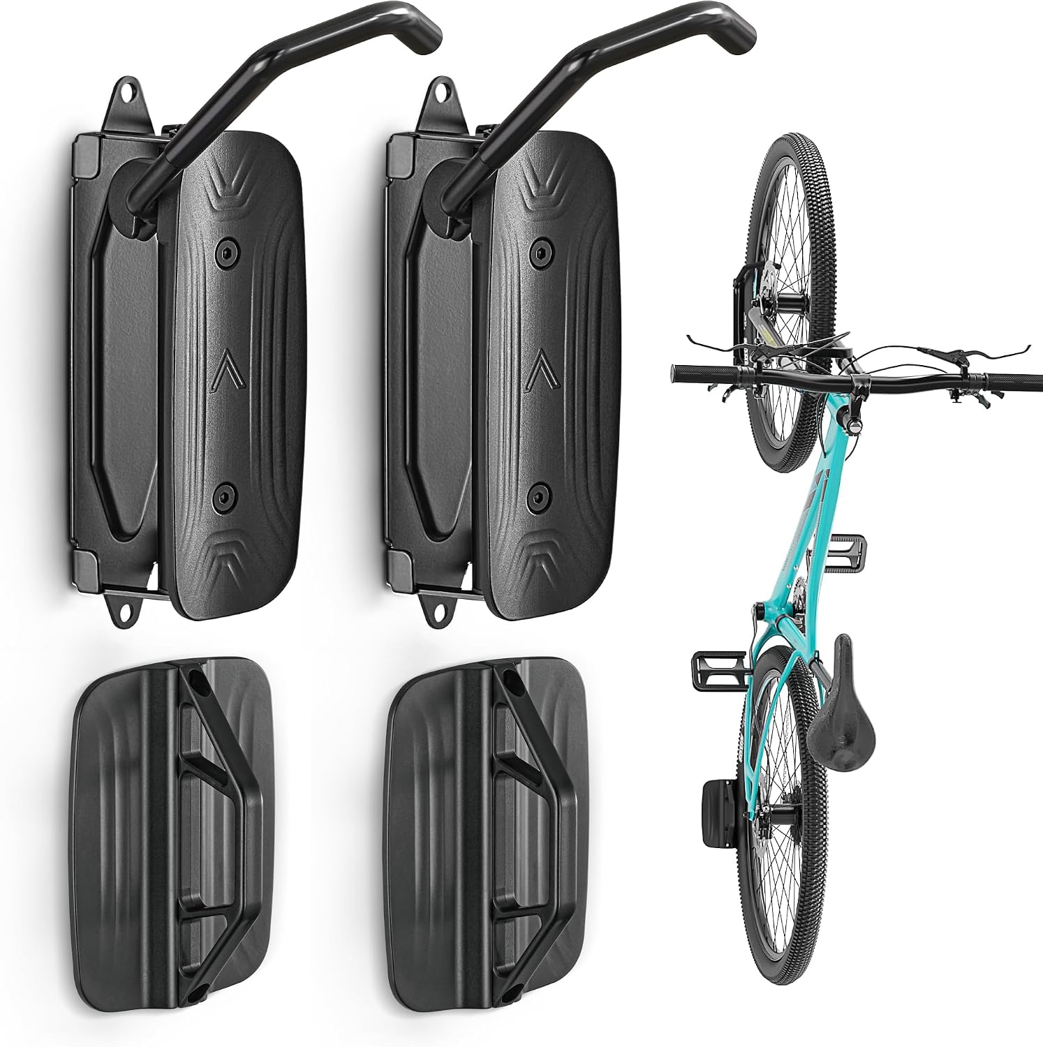 monTEK Swivel Bike Wall Mount, Bike Hangers for Garage, 2 Pack
