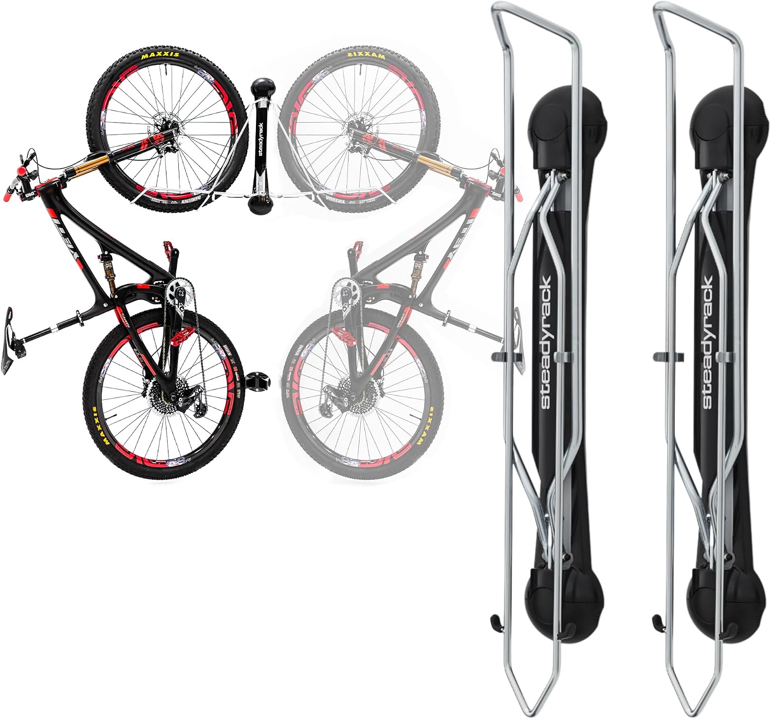 Steadyrack Swivel Bike Wall Mount, Vertical Mountain Bike Rack, Garage