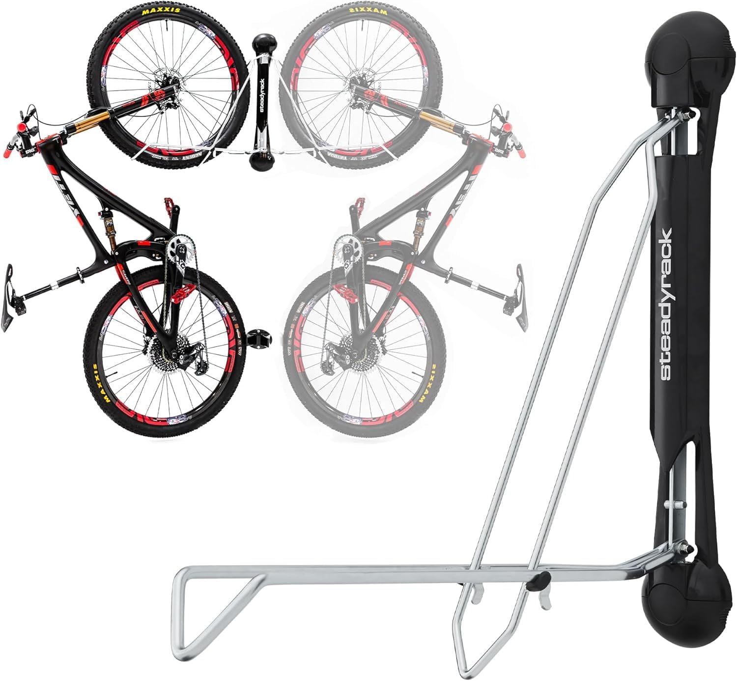 monTEK Freestanding Bike Storage Rack with Wheels for 5 Bikes