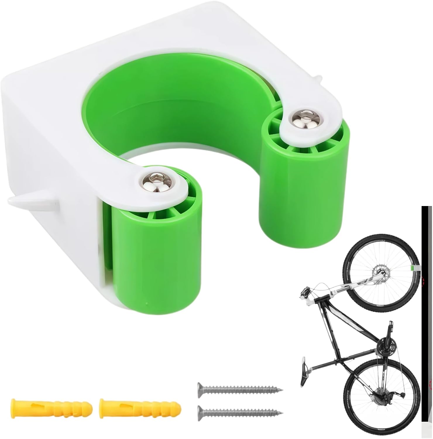 Bike Rack Wall Mount Vertical Bicycle Storage Hanger, green