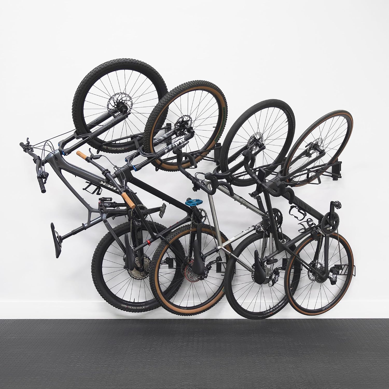 SwivelStow Adaptive Bike No Lift Vertical Wall Mount for MTB, gravel, and road bikes